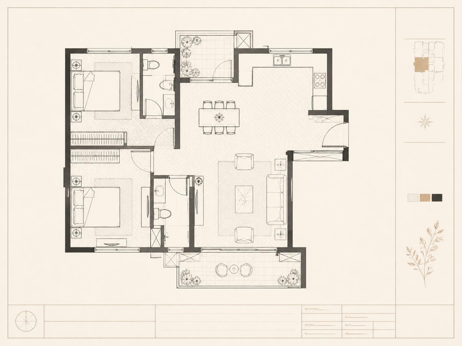 Modern 2BHK Residence preview — not certified for construction